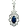 RIZILIA Pendant with 45cm(18") Chain & Pear Cut Gemstones CZ