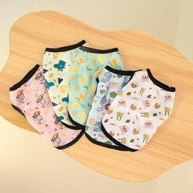 Ittokis 5 Pieces Dog Clothes for Small Dogs Soft Lightweight Polyester Puppy Vest with Printing for Pet Dogs Cats, Summer Dog T-Shirts Apparel Sleeveless Breathable Dog Tank Top