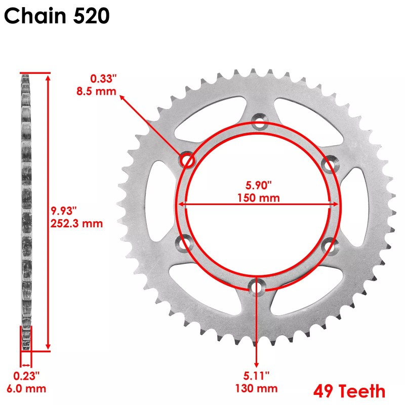 Yamaha Black Drive Chain And Sprocket Kit for Yamaha YZ450F