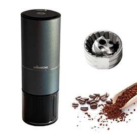 AKIRAKOKI Electric Burr Coffee Grinder with Multi Grind Settings, Portable Small Conical Stainless Steel Precision Forged Burr Grinder for Coffee Beans, Spices and More, USB Rechargeable