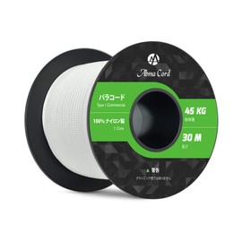 Abma Cord Paracord 0.08 inch (2 mm), 1 Core, 98.4 ft (30 m), Tent Rope, Guy Rope, Camping, Outdoor Accessories, Crafts, DIY Use, Load Capacity 99.1 lbs (45 kg)