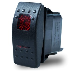 Carling Technologies Sealed Lighted Rocker Switch DPDT 7 Connections w/Rocker Actuator Red Lens