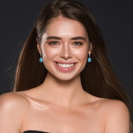 Silver Teardrop Turquoise Earrings Drop Dangly Earrings for Women Gemstone Hypoallergenic Earrings for Women Vintage Boho Earrings Turquoise Jewellery