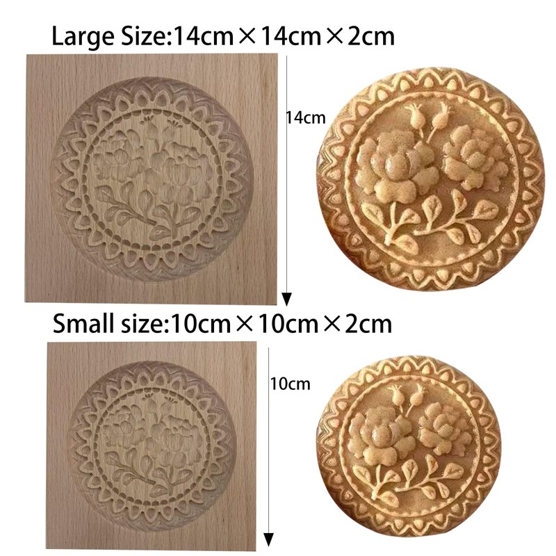Carved Wooden Gingerbread Cookie Mold,3D Wooden Baking Mold Cookie Biscuit