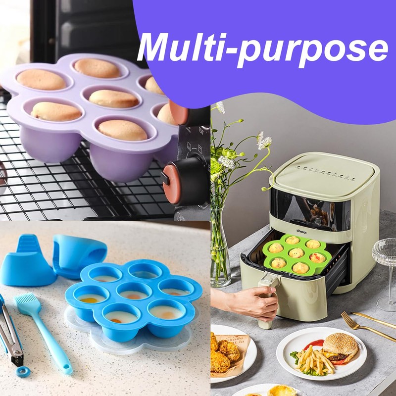 3 Pack Silicone Egg Bite Mold for Air Fryer Silicone