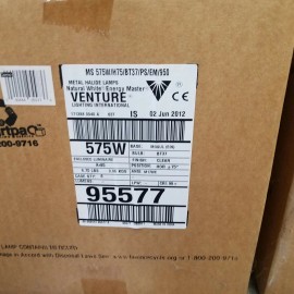Venture Lighting 95577 Metal Halide 575W BT37 E39 Base 50K MS575W/H75/BT37/PS/50