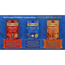 Twinings Winter Tea Collection, Limited Edition Holiday Gift Box, 20 Count (Pack of 3), Includes Christmas Tea, Winter Spice, and Gingerbread Joy, Enjoy Hot or Iced, 60 Teabags
