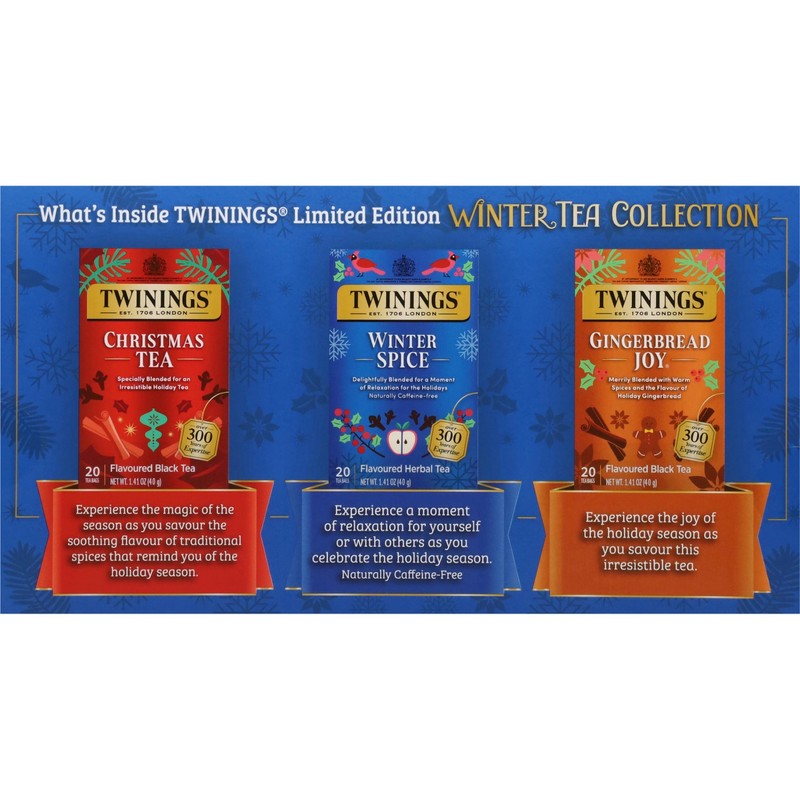 Twinings Winter Tea Collection, Limited Edition Holiday Gift Box, 20