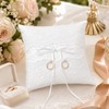 Wedding Ring Bearer Pillow, Weddings Ring Pillow with Lace Pearl