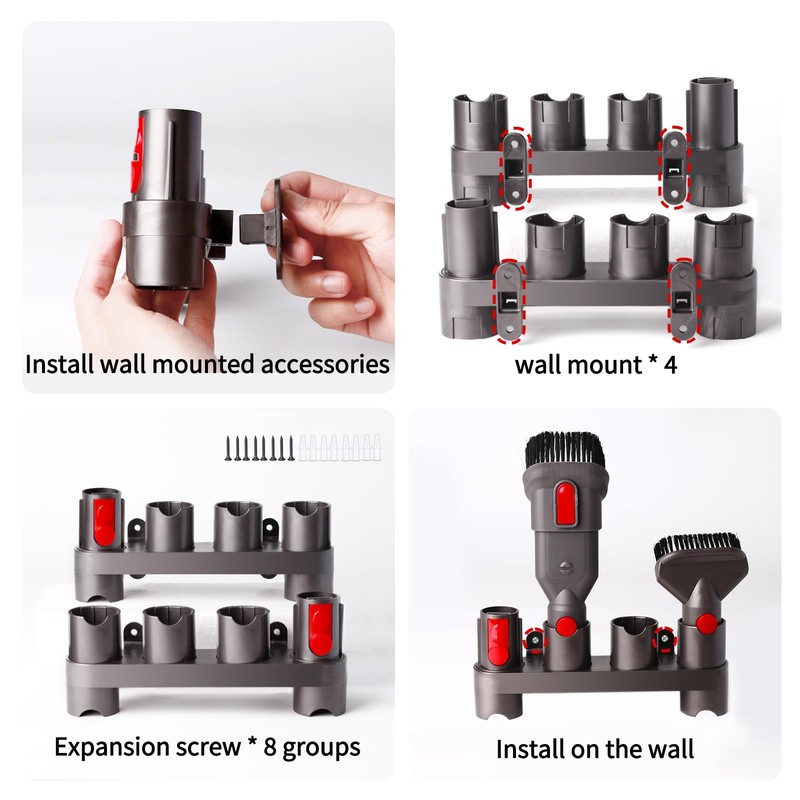 Premium Accessory Holders for Dyson Vacuum Cleaners - Wall Mount