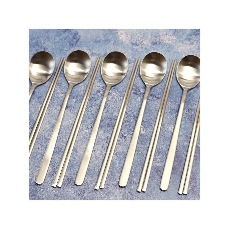 Bold Stainless Steel Cutlery Set (5-Piece) Matte Made in Korea