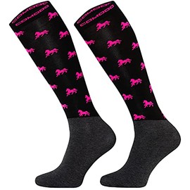 TODO Comodo Riding Socks Modern STPJM Thin Breathable Riding Socks Women Men Children Riding Knee Socks, STPJM - HORSES 02, 31 - 34