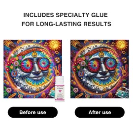 5d Diamond Painting for Adults,Diamond Painting for Adults,Moon Indian Diamond Art,Design with Black Crystal & Sealant, DIY Craft Gift for Home Decor & Stress Relief 12x12in