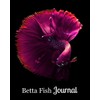 Betta Fish Journal: Purple Betta Swimming on Black Background