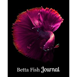 Betta Fish Journal: Purple Betta Swimming on Black Background