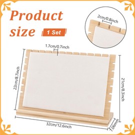 PH PandaHall Necklace Stand Made of Bamboo, 32 x 9.5 x 21 cm, Jewellery Necklace Holder Organiser with White Velvet Mat Boards for Home, Business, Shop, Sale, Show