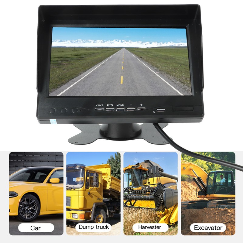 7in Backup Camera Monitor Reversing Display V1 V2 Video Inputs