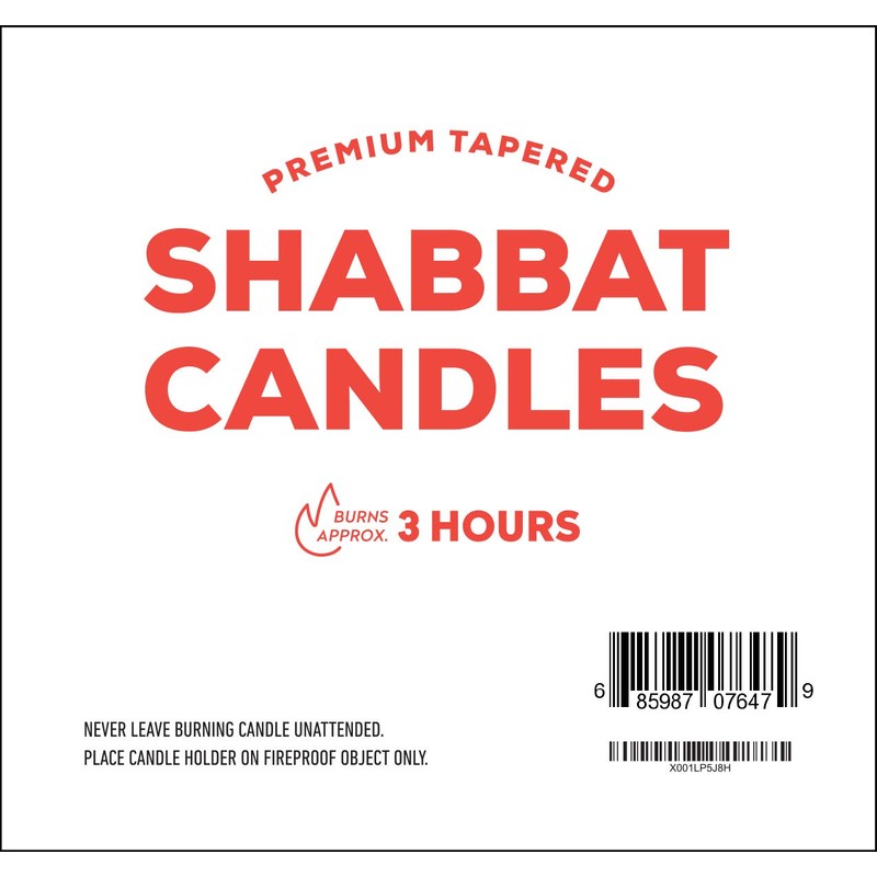 Israel Candle Shabbat Candles Shabbos 3 Hr. - 12 Ct.
