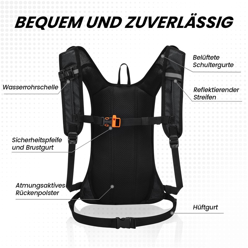 Nepest Hydration Backpack 8L - Bicycle Backpack & Ski Backpack