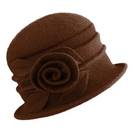 Gajaous Women French Beret Cloche Hats Bucket Hat Vintage Floral Wool Dress Classic Hat 1920s