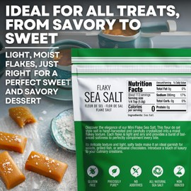 Flaky Sea Salt, Hand Harvested Sea Salt Flakes, Baja Fleur de Sel Flake Salt, Gourmet Finishing Flaky Salt for Baking and Cooking, 4 oz Bag, Sea Salt Superstore