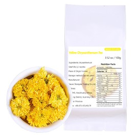 Wuyuan Yellow Chrysanthemum Tea 3.52 oz Huangju Dried Chrysanthemum Flowers Loose Leaf Tea