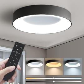 30cm 24W LED Plafón Lámpara de techo, 3000K/4000K/6500K Lámpara de Techo Moderna, Redonda Plafon para Cocina, Baño Porche, Armario, Pasillo, Salón