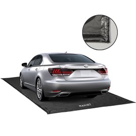 Hanjet Garage Floor Mat for Under Car Oil Containment Mat for Snow, Mud, Rain - 7' 9" x 18', Black