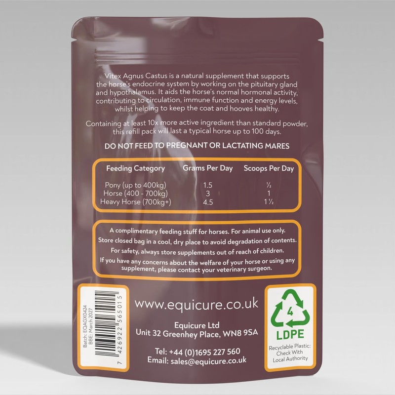 Equicure Vitex Agnus Castus 10x Concentrate - For Horse/Pony (300g
