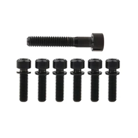 Yaruijia - Pernos de titanio con cabeza cuadrada M6 x 35 mm, paquete de 1 y tornillos hexagonales Ti con arandela M5 x 16 mm para eje de bicicleta, paquete de 6