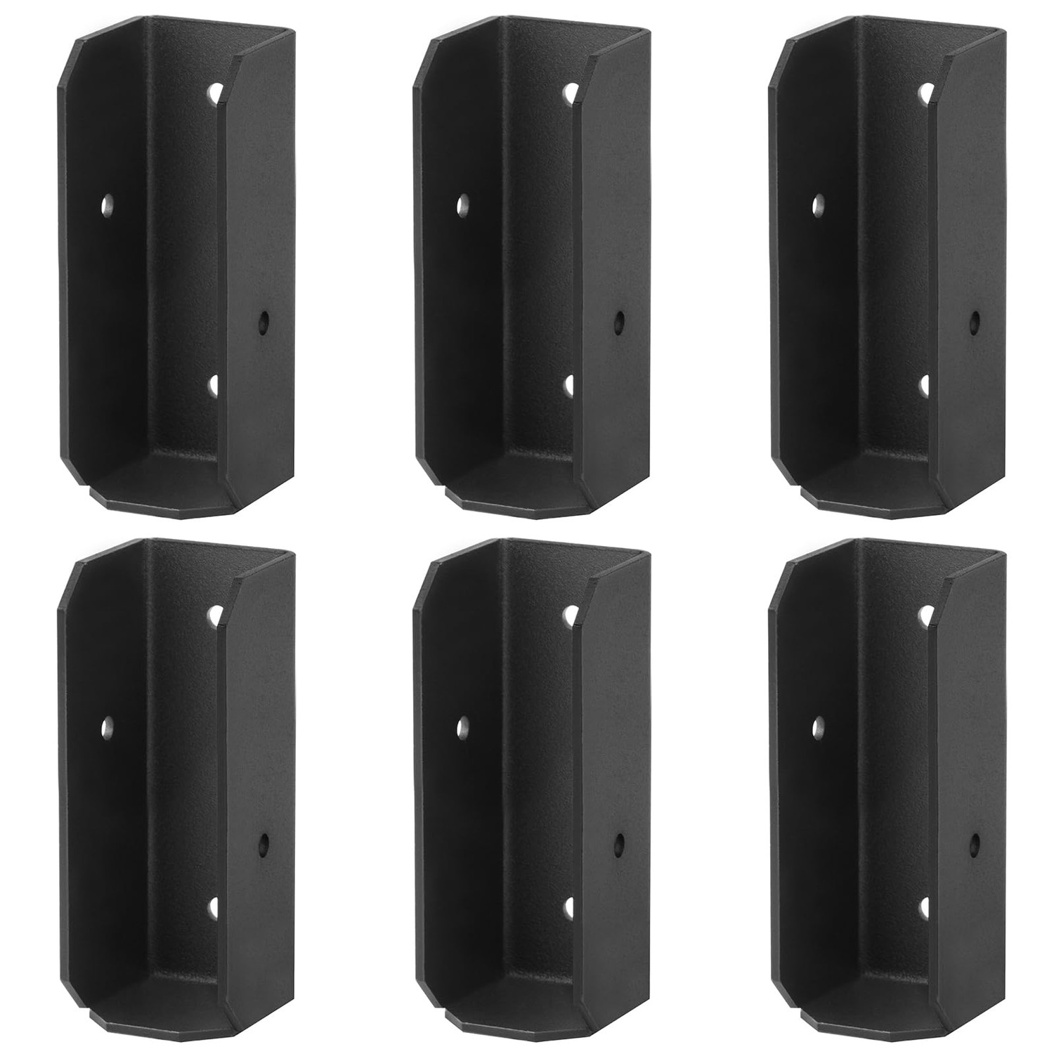 MOUNTAIN_ARK 6 Pack 2x6 Black Deck Fence Rail Bracket for Wood, Roof ...