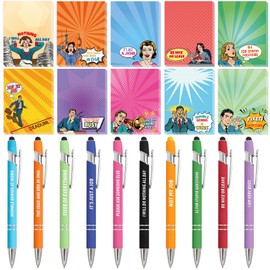 Sarcastic Notepads with Sayings Pens Adults Funny Sticky Notes Gifts Set Humorous to Do List for Teachers Coworkers Nurse Appreciation Supplies 20Pack