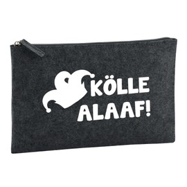 Huuraa Kulturbeutel Kölle Alaaf Narrenkappe Geschenk 1 Liter Charcoal Filz Kölle Alaaf Geschenkidee