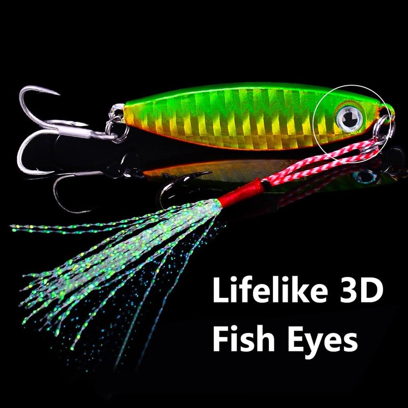 5pcs 30g Colorful Blade Shape Fishing Lures Metal Double Hook