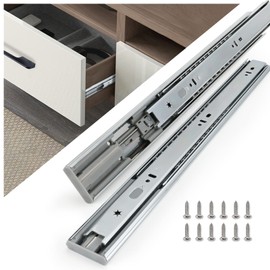 homdiy Soft Close Drawer Slides 22 Inch 2 Pairs - Heavy Duty Full Extension Drawer Slides Ball Bearing Slides for Cabinets, 100 LB Capacity