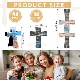 48 Pcs Magnetic Bookmarks Christian Bible Gift for Mother's Day Book Markers Religious Bible Verses Cross Magnetic Page Clips for Women Student School Church Reading Gifts (Landscape)