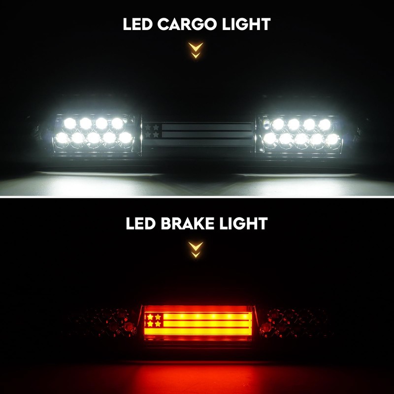 Bomusou LED Tail Lights + 3rd Brake Light Kit Fit