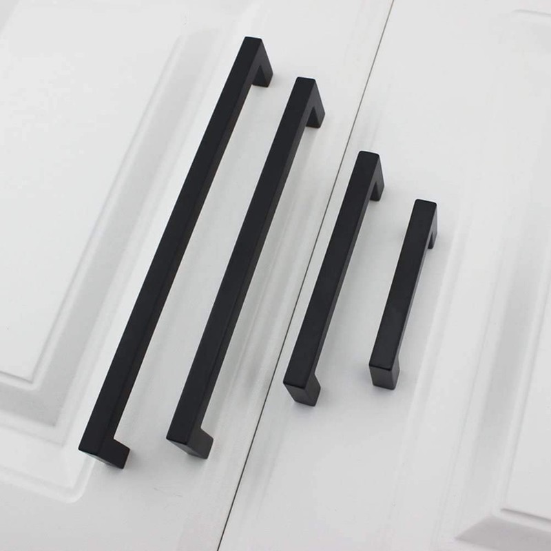 LONTAN 10 Pack Kitchen Cupboard Handles - 96mm Black Cabinet