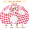 Kesfey Red Gingham Round Tablecloths Polyester 152cm Diameter,Checkered Tablecloth Spillproof