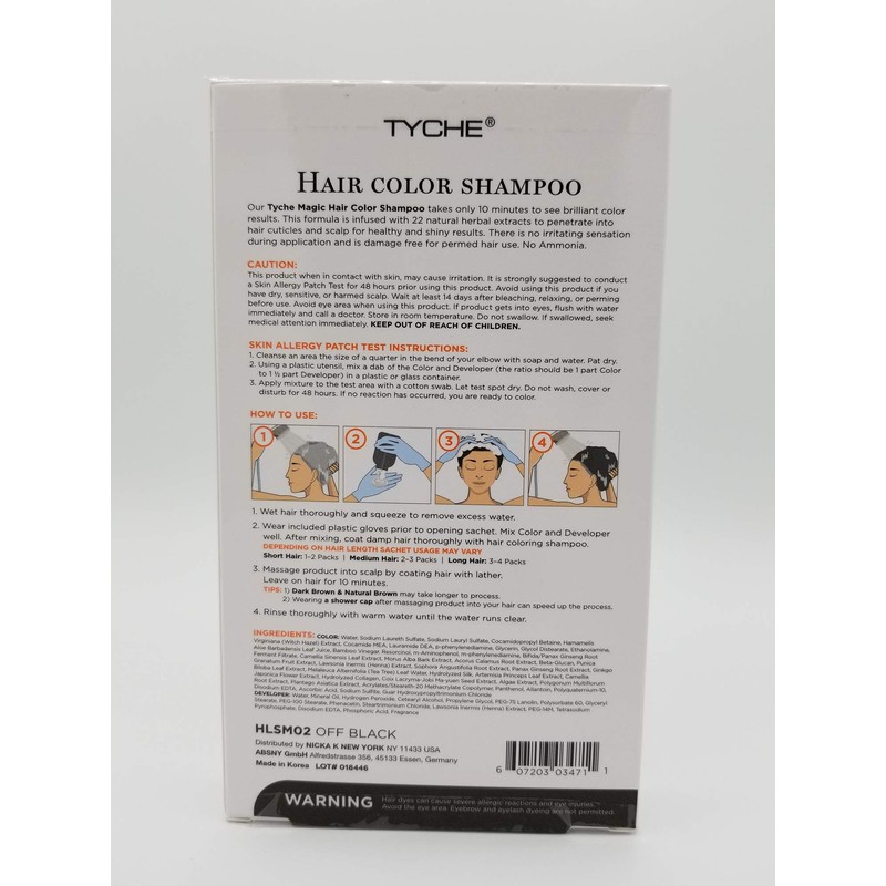 TYCHE Hair Color Shampoo (OFF BLACK)