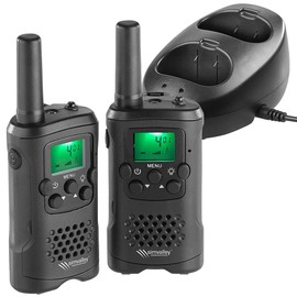 simvalley Communications Radios Set 10 KM: Set of 2 Cordless PMR Radios with VOX, up to 10 km Range, Charging Station (Radio 10 km Range)
