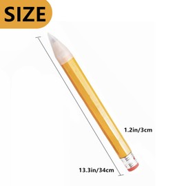 goldhik 13.3'' Wooden Jumbo Pencils, Giant Pencils Funny Big Novelty Pencil With Cap For School Home Office Prop Supplies (Yellow)
