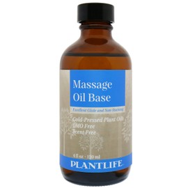 Plantlife Massage Oil Base Carrier Oil - Cold Pressed, Non-GMO, and Gluten Free Carrier Oils - for Skin, Hair, and Personal Care - 4 oz