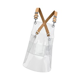 Rockible Transparent Waterproof TPU Apron - Unisex Adjustable Bib Apron for Cooking, Kitchen, Chefs, Work, Cosmetology, Coffee Shop, Painting, Hairdressing