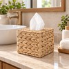 Woven Tissue Box Cover for Home Decor – Natural Basket-Weave