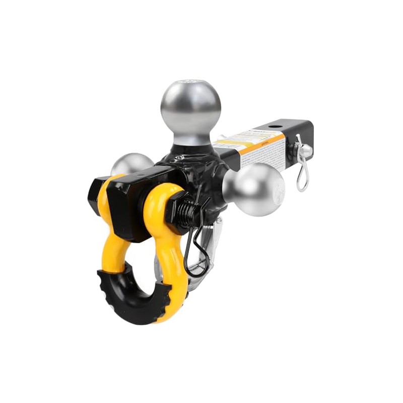 MaxxHaul 51008 Tri-Ball Hitch with Hook & Rotatable D-Ring Shackle,