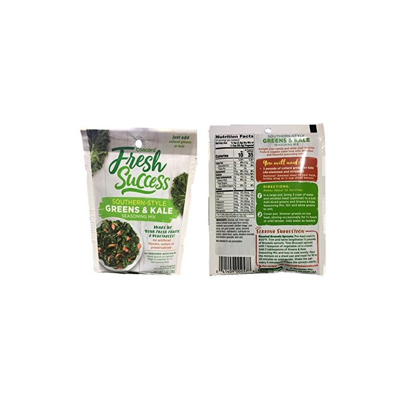 Concord GREENS & KALE SEASONING-Southern Style -18 (eighteen) 1oz packets
