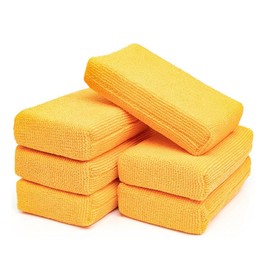 The Rag Company - The Pearl Microfiber Detailing Applicator Sponges - Versatile Detailing Tool, Extra Absorbent, Able to Withstand Numerous Uses, 3in x 5in, Orange (6-Pack)