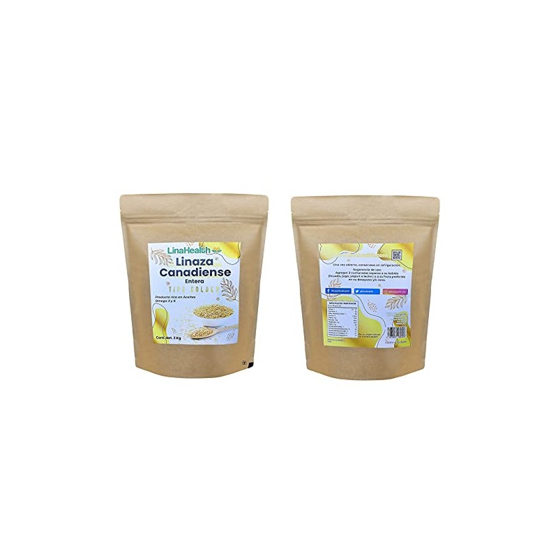 Linahealth Linaza Canadiense Tipo Golden o Dorada Entera 2kg Superfood