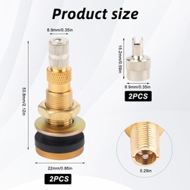 2 Pack TR618A Tire Valve Stems,Tubeless Air Liquid Valve Replacement for Agricultural Tractors,Graders,Industrial Wheels,Brass Construction